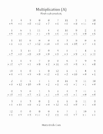 0 12 Multiplication Test Free Printable Early Multiplication Worksheets Download them