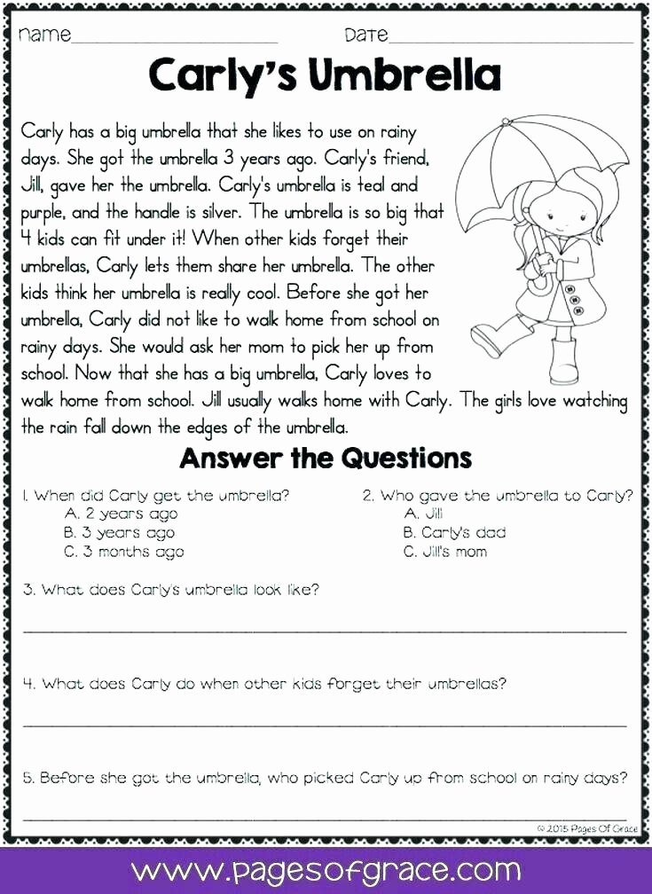 1st Grade Reading Fluency Worksheets Free Second Grade Reading Worksheets