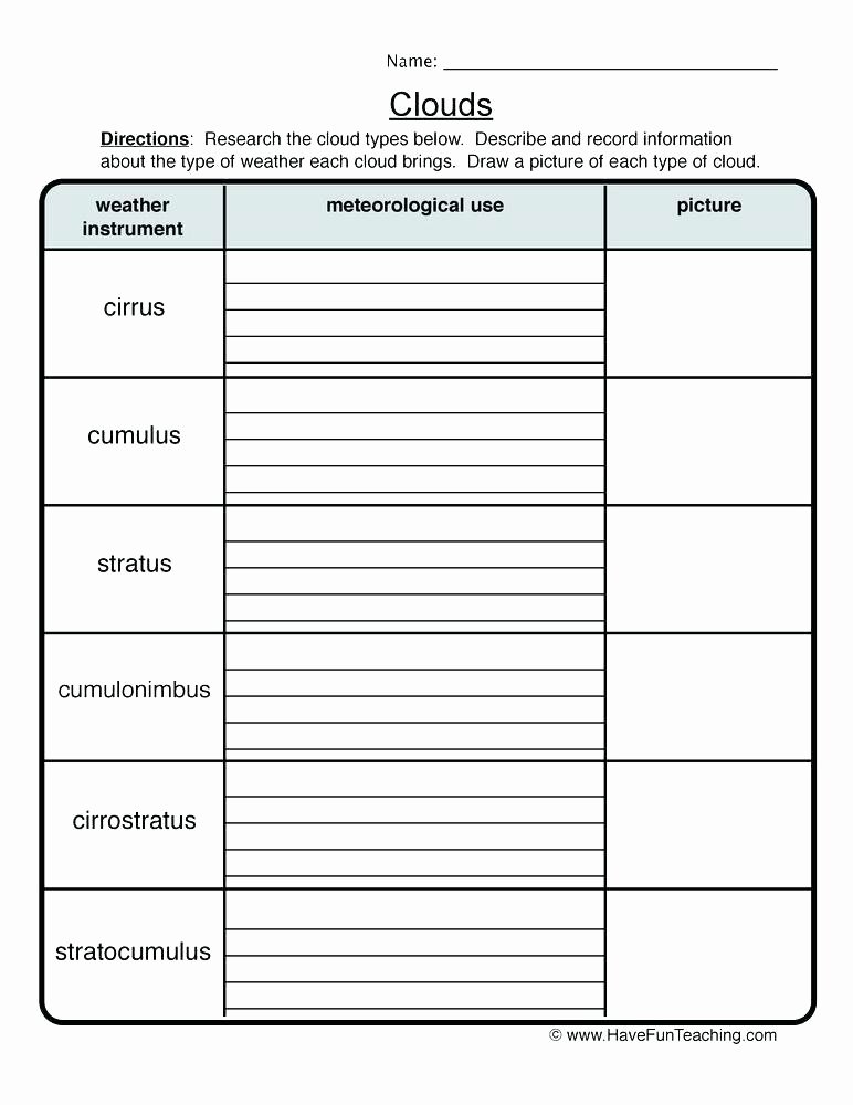 1st Grade Weather Worksheets Weather Worksheets for First Graders Severe Weather