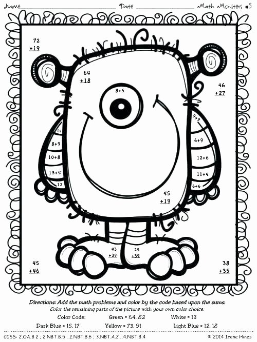 2 Digit Addition Coloring Worksheets Double Digit Addition Coloring Worksheets