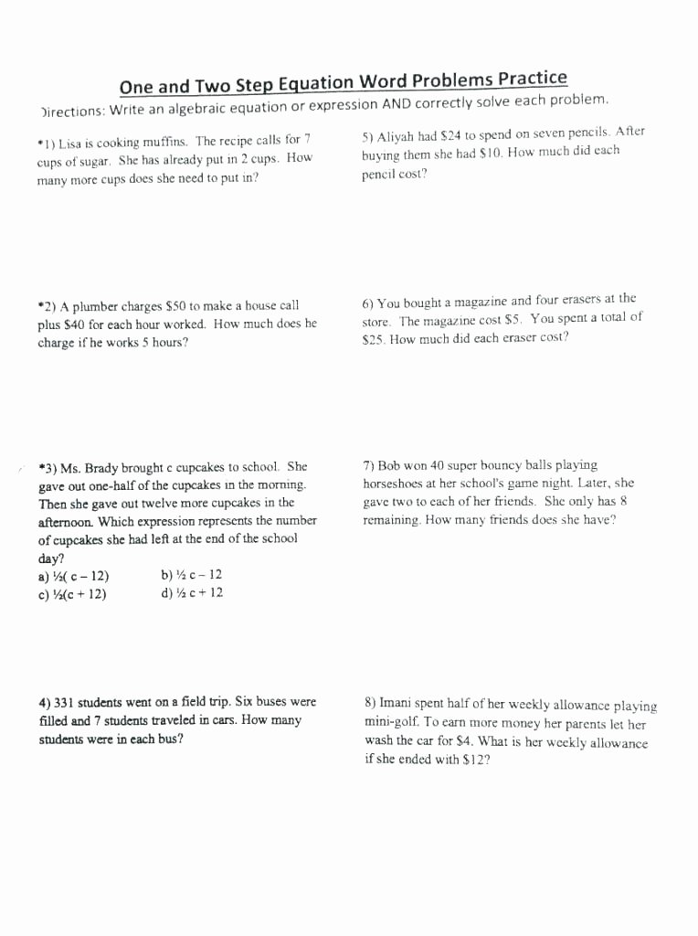 2 Step Word Problems Worksheets 4 Step Problem solving Math Worksheets