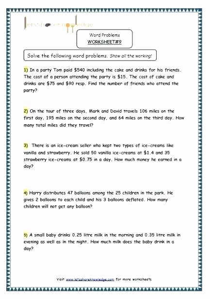 2 Step Word Problems Worksheets Two Step Math Word Problems Worksheets