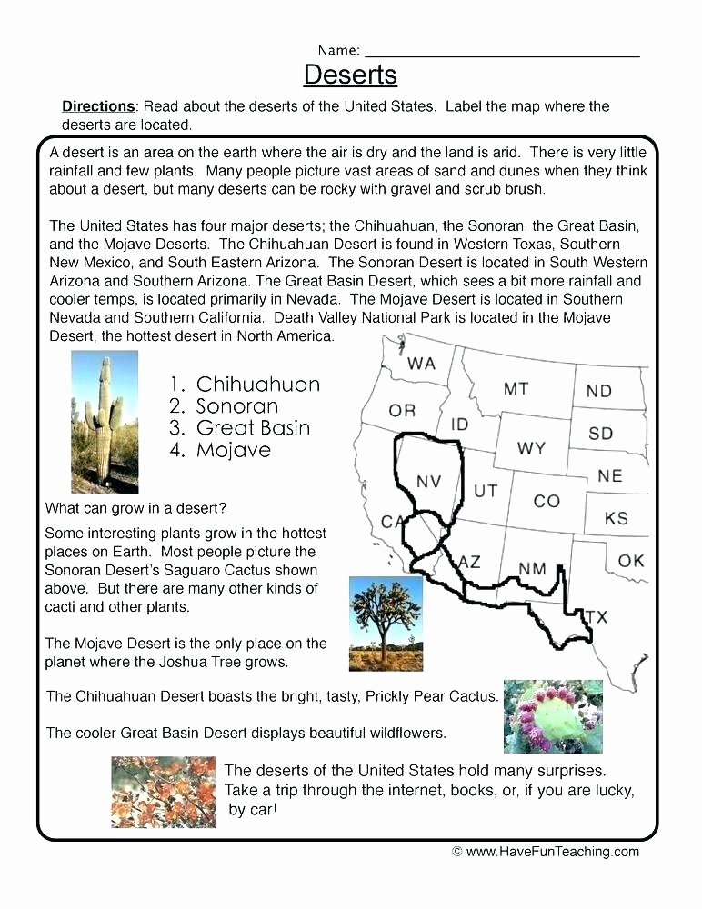 2nd Grade Habitat Worksheets Awesome Desert Worksheets Desert Quiz Desert Worksheets for Third
