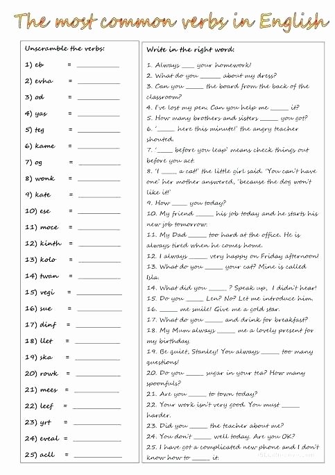 2nd Grade Noun Worksheets Printable Verb Worksheets for Middle School Linking