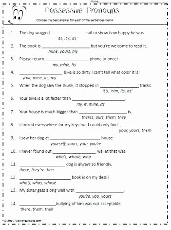 2nd Grade Pronoun Worksheets Singular and Plural Nouns Worksheets Pdf Possessive Pronoun