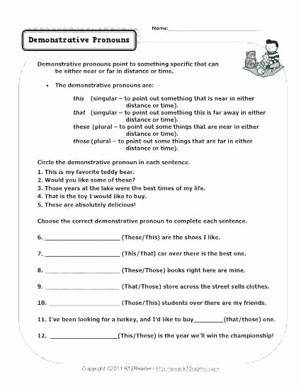 2nd Grade Pronoun Worksheets Subject and Object Pronouns Worksheets Grade for All
