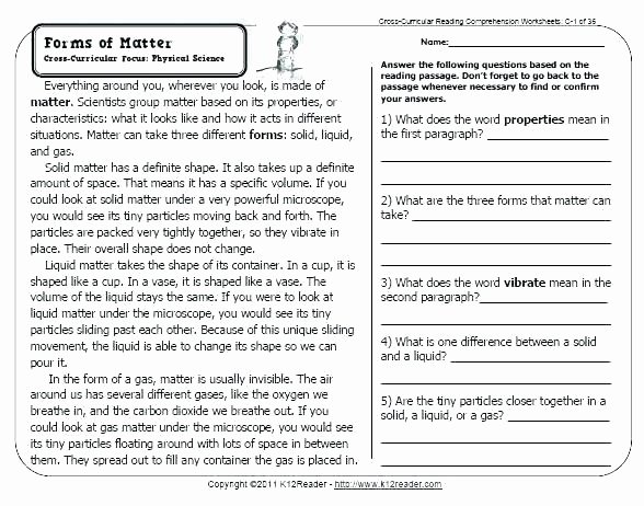 2nd Grade Reading Response Worksheets Literacy In Science Worksheets