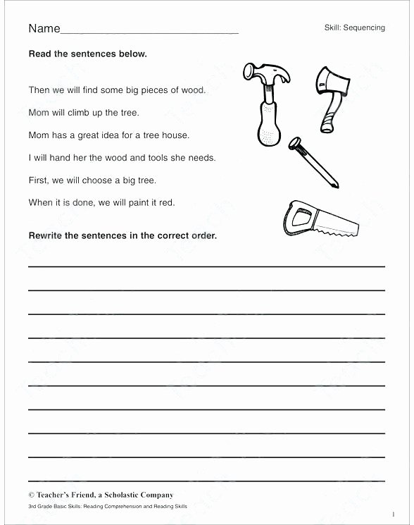 2nd Grade Sequencing Worksheets Sequencing Worksheets Grade 3