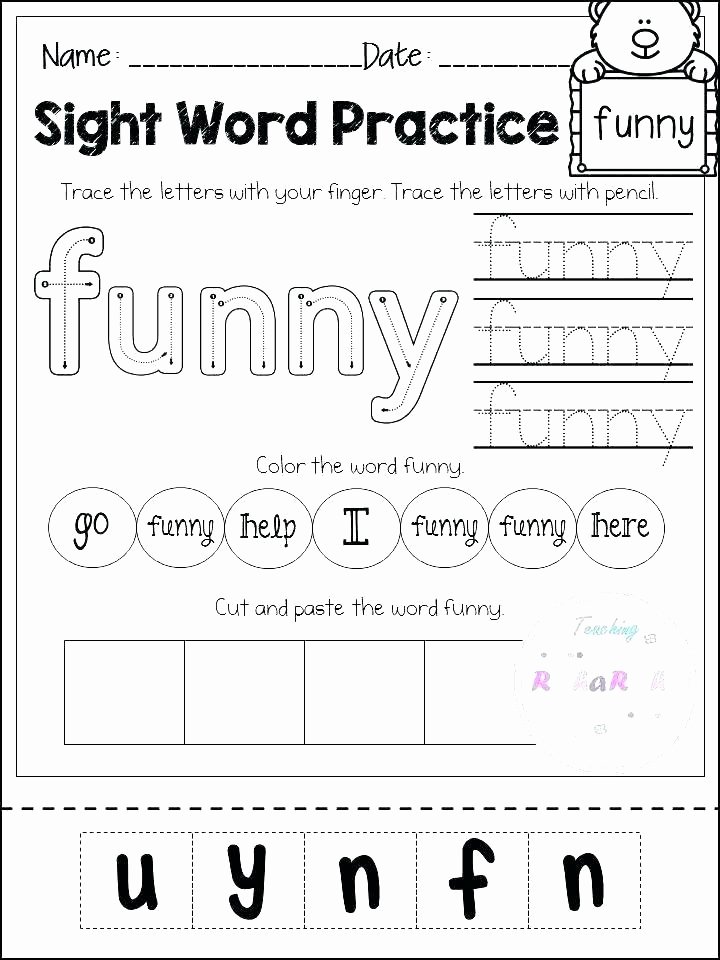 2nd Grade Sight Word Worksheets Free Sight Word Worksheets for Kindergarten Coloring