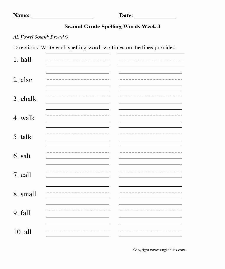 2nd Grade Spelling Words Worksheets 2nd Grade Spelling Worksheets
