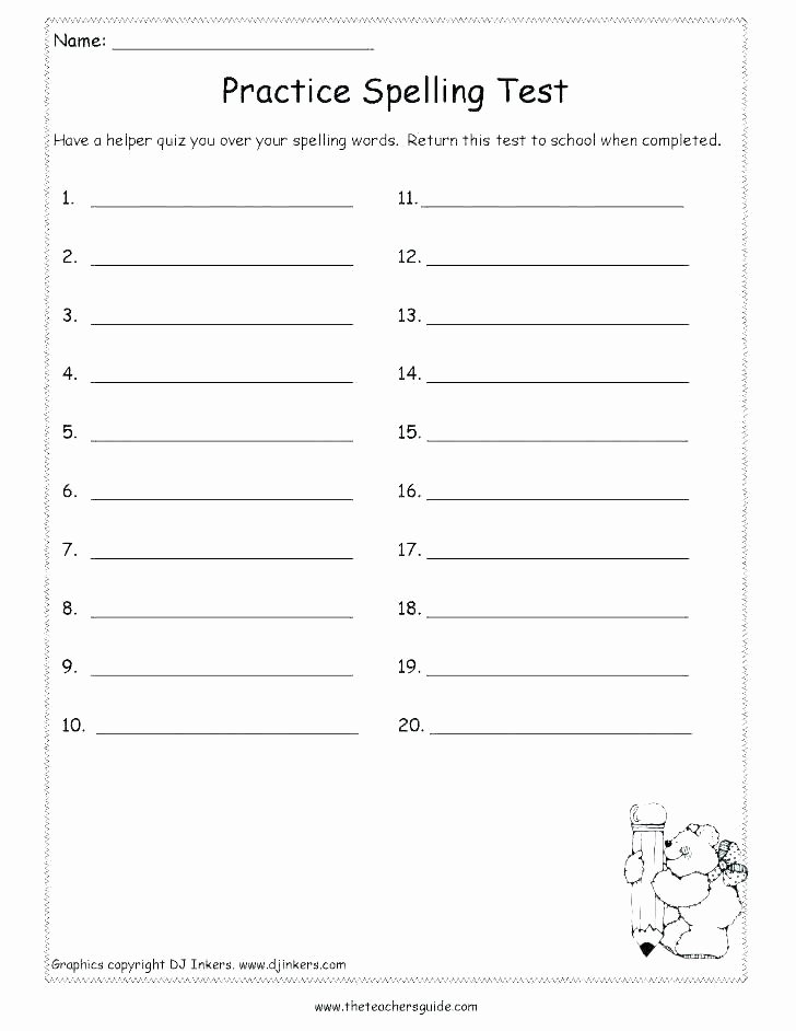 2nd Grade Spelling Words Worksheets Free First Grade Spelling Worksheets