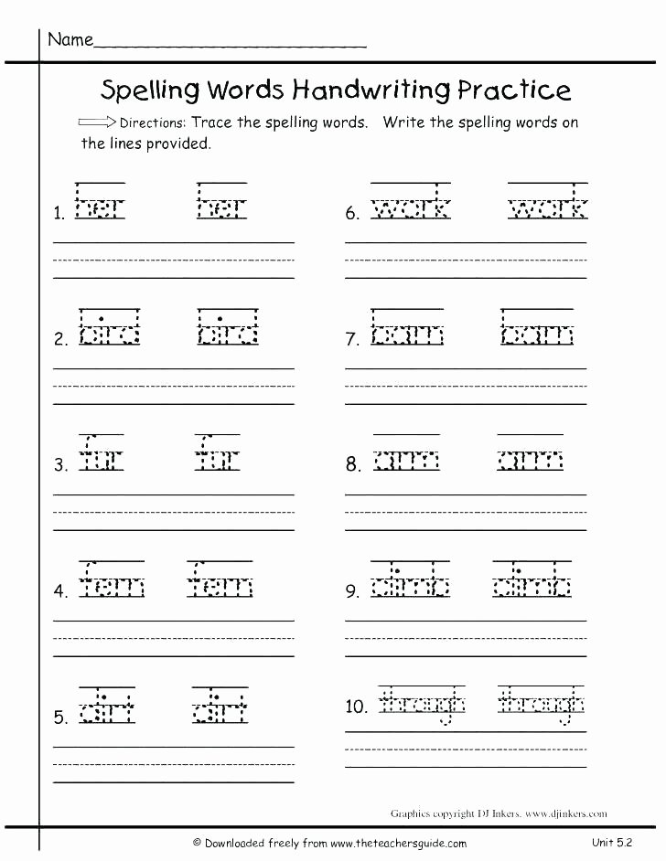 2nd Grade Spelling Worksheet Free First Grade Spelling Worksheets
