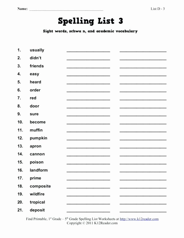 2nd Grade Spelling Worksheets Pdf Beautiful Spelling Vocabulary Worksheets