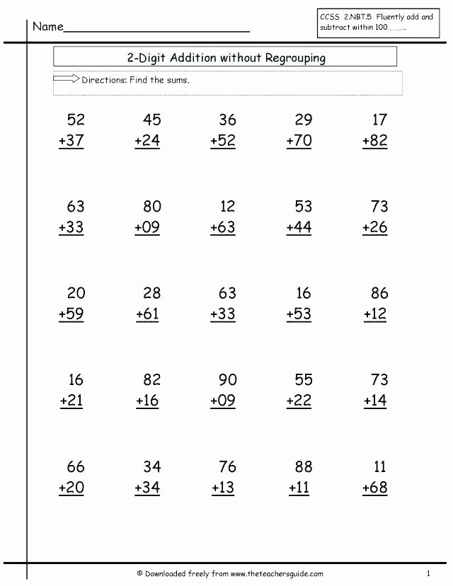 free math worksheets two digit addition with regrouping subtraction algorithm 3 digit addition regrouping worksheets two digit addition without regrouping worksheets