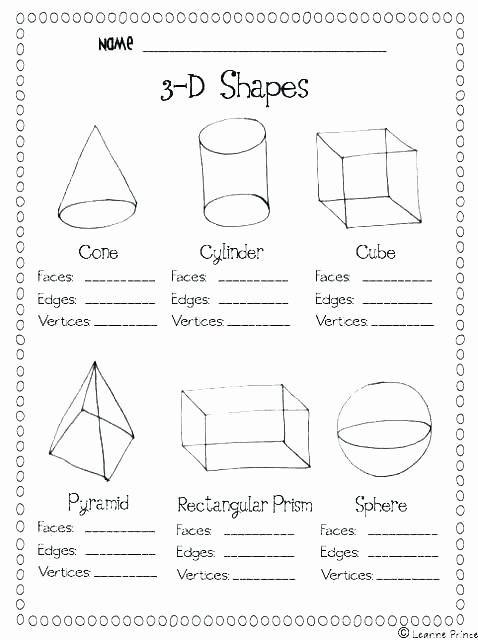 3 Dimensional Figures Worksheets Geometric Shapes Worksheets