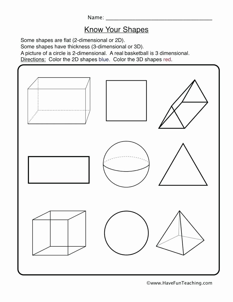 3 Dimensional Shapes Worksheet Teaching Shapes Worksheets – atrevetehoy