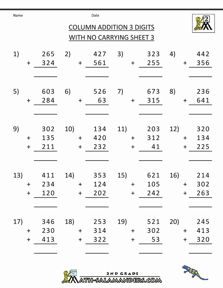 3 Number Addition Worksheet Math Worksheet 3rd Grade Time Worksheets for Learning to