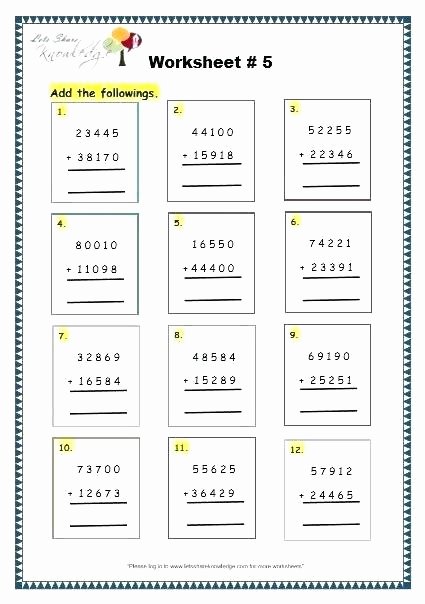 3 Number Addition Worksheet Math Worksheets On Addition with Regrouping – Kcctalmavale