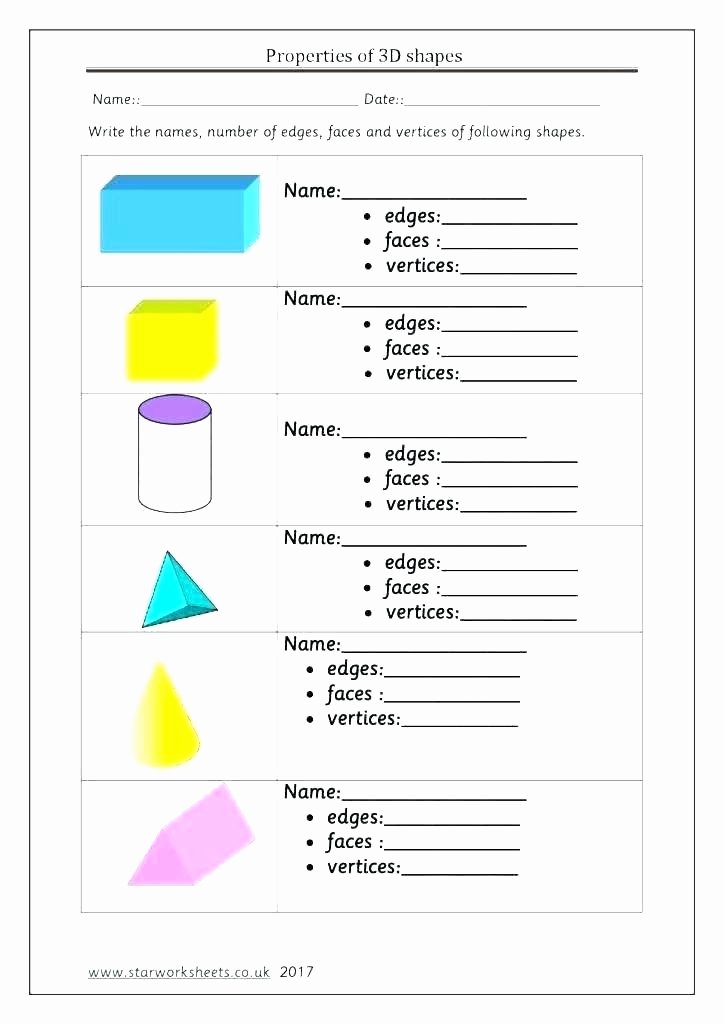 3d Shapes Worksheet Kindergarten 3d Shapes Printable Worksheets