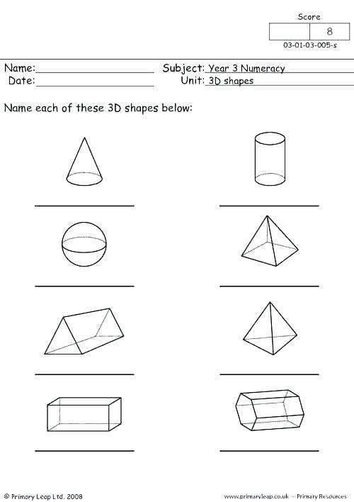3d Shapes Worksheet Kindergarten Grade 3 Math 3d Shapes Worksheets – Kcctalmavale