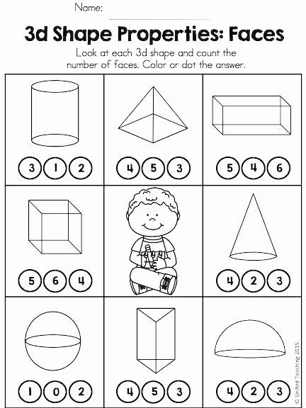3d Shapes Worksheet Kindergarten Properties Of 3d Shapes Worksheets – Slaterengineering