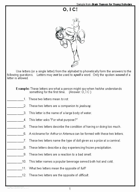 3rd Grade Brain Teasers Printable Brain Stretcher Worksheets Answers