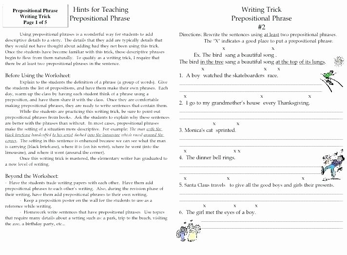 3rd Grade Preposition Worksheets Grade Preposition Worksheets Free Language Arts New 3rd