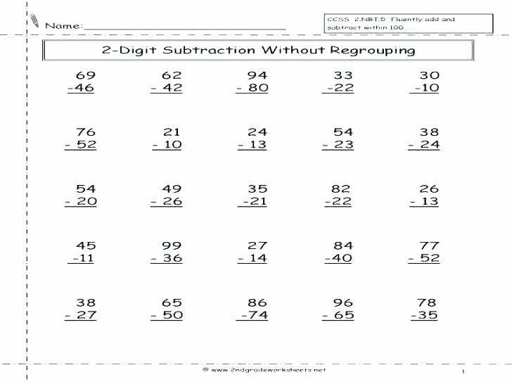 3rd Grade Regrouping Worksheets Subtraction with Regrouping Worksheets 2nd Grade