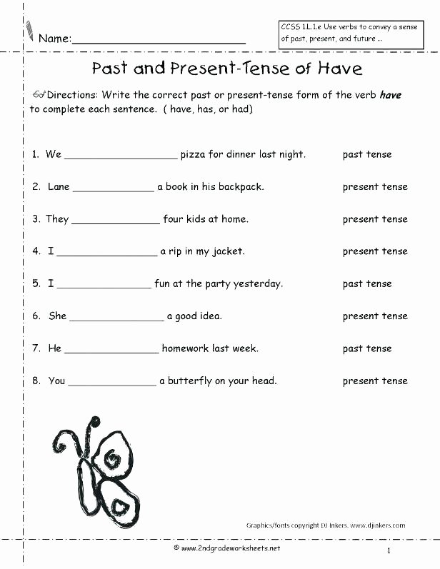3rd Grade Verb Tense Worksheets Has Have Had Worksheets Helping Verb for Teaching Grammar