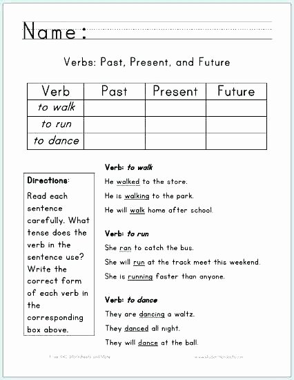 3rd Grade Verb Tense Worksheets Verb Tense Worksheet for and Grade Agreement Worksheets