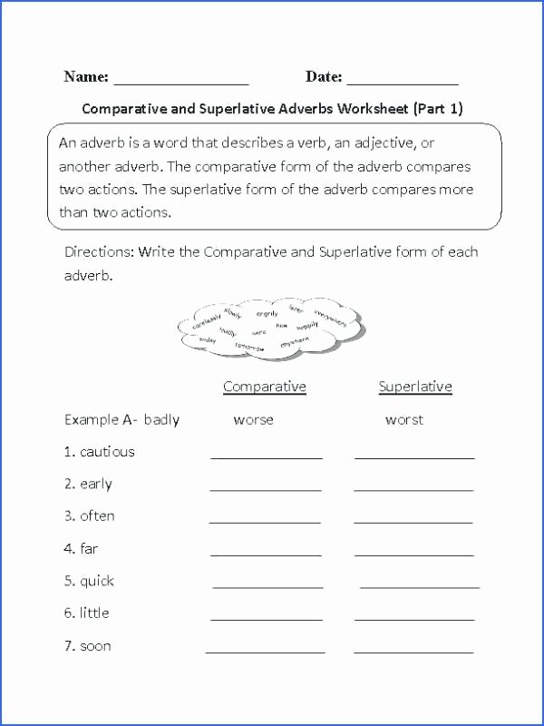 4th Grade Adverb Worksheets Adverb Worksheets 4th Grade New for 2 Adjective