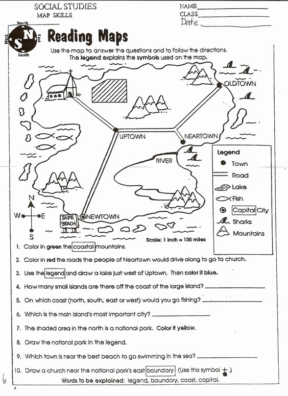 4th Grade Map Skills Worksheets Karen Gksimmons0391 On Pinterest
