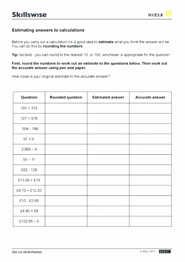 4th Grade Rounding Worksheets Rounding Worksheets Math Estimating whole Estimation 4th