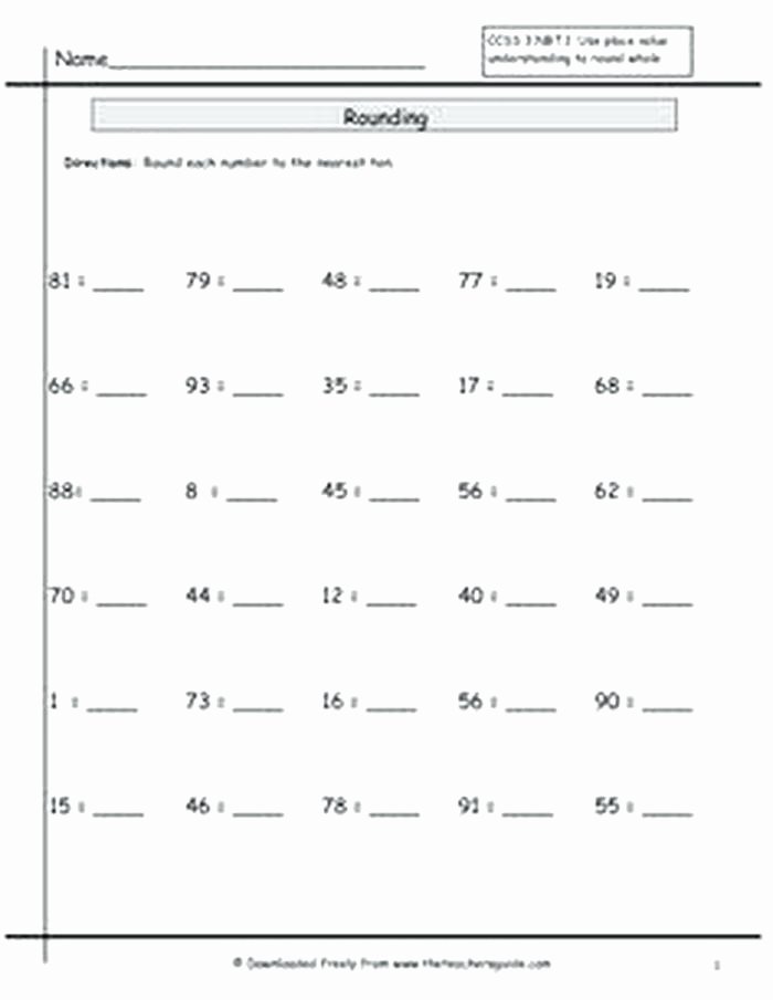 4th Grade Rounding Worksheets Third Grade Math Worksheets Rounding Numbers Third Grade
