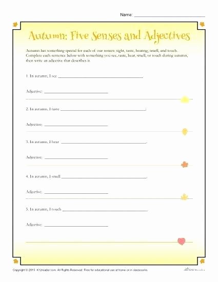 5 Senses Kindergarten Worksheets Sensory Images Worksheets
