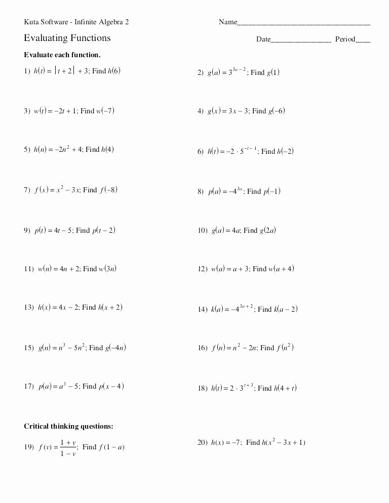 5th Grade Algebraic Expressions Worksheets Algebra One Worksheets