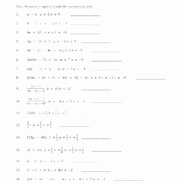 5th Grade Algebraic Expressions Worksheets Simple Algebraic Expressions Worksheet 5th Grade Algebra