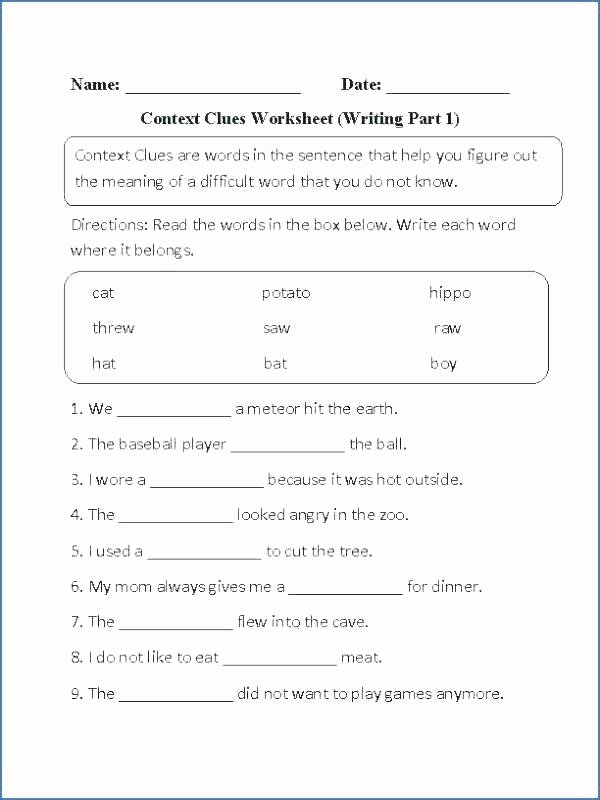 5th Grade Context Clues Worksheets Free Printable Context Clues Worksheets