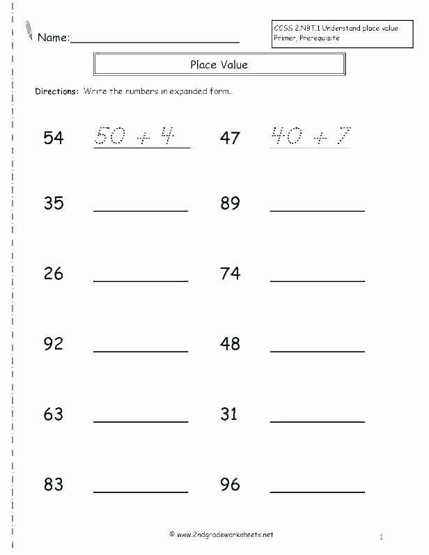 5th Grade Expanded form Worksheets Expanded form Worksheets 2nd Grade