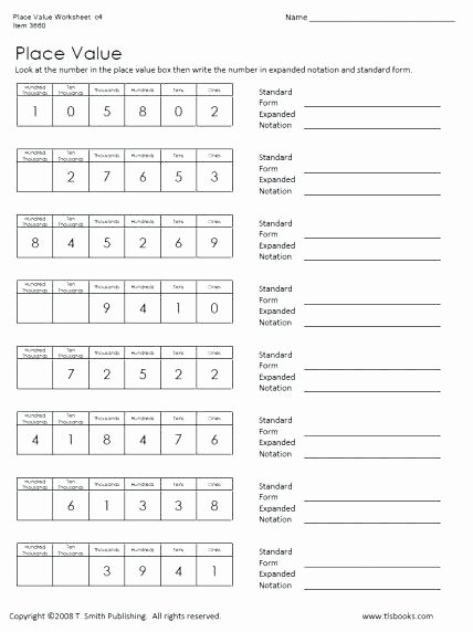 5th Grade Expanded form Worksheets Expanded form Worksheets 5th Grade Standard and Place Value