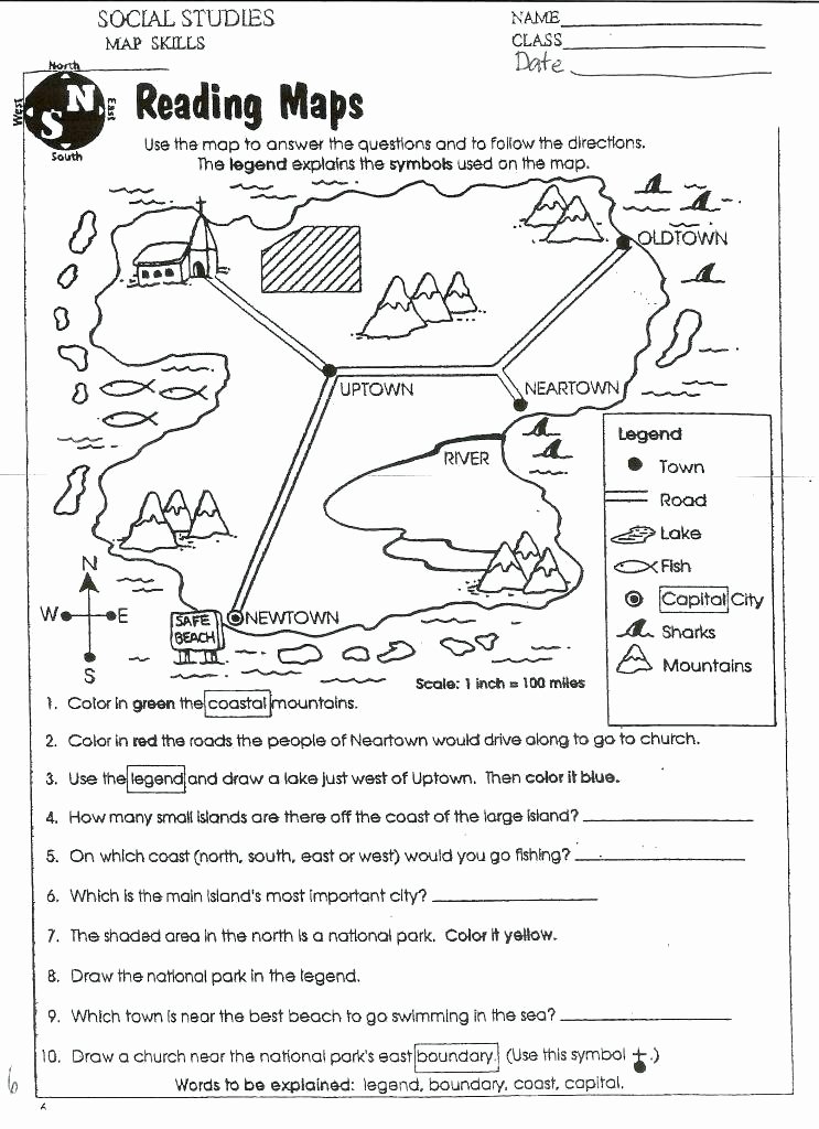 5th Grade Geography Worksheets social Stu S Geography Worksheets Second Grade Map
