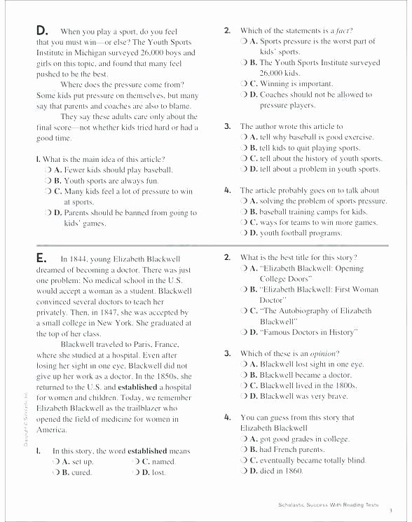 5th Grade Main Idea Worksheet Identifying Main Idea Worksheets Finding the Rksheets Grade