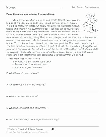 5th Grade Main Idea Worksheet Main Idea Worksheets 3rd Grade