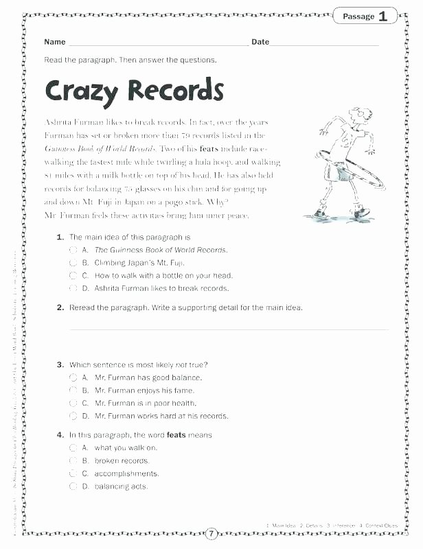 5th Grade Main Idea Worksheets Context Clues Worksheets 5th Grade Vocabulary the Secret