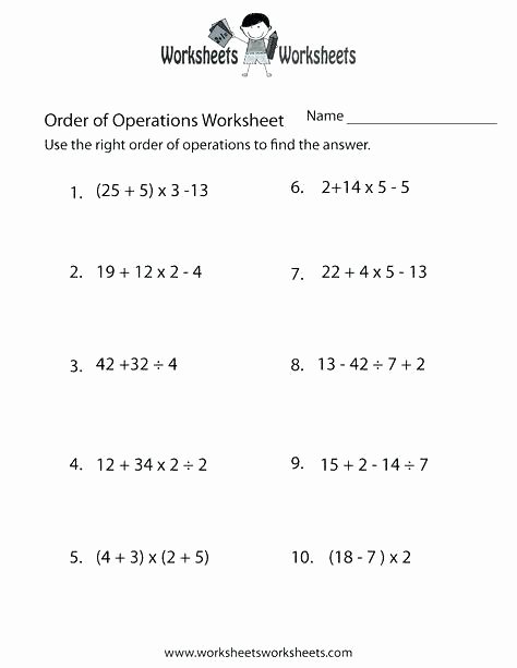 5th Grade Pemdas Worksheets Evaluating Expressions with Parentheses Worksheets Brackets
