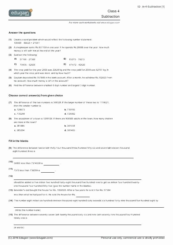6th Grade istep Practice Worksheets First Grade Math Practice Worksheets