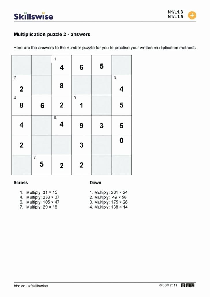 6th Grade Math Puzzles Printable Multiplication Puzzle Worksheets