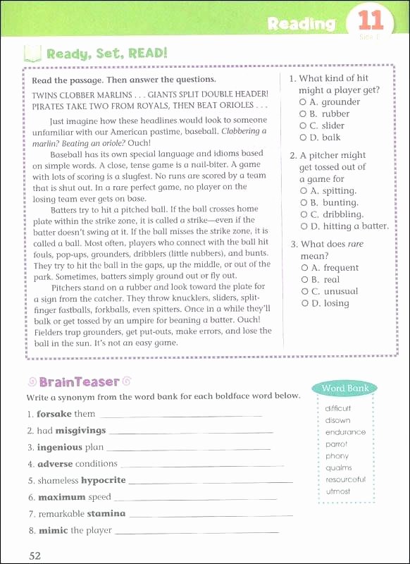 6th Grade Science Worksheets Sixth Grade Worksheets for Math and Language Arts Free