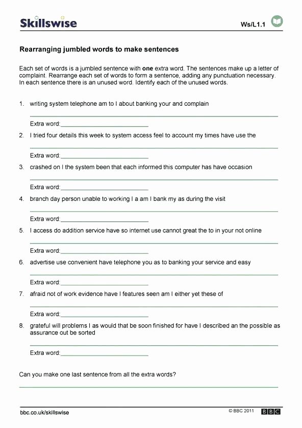6th Grade Sentence Structure Worksheets Text Structure Worksheets 7th Grade