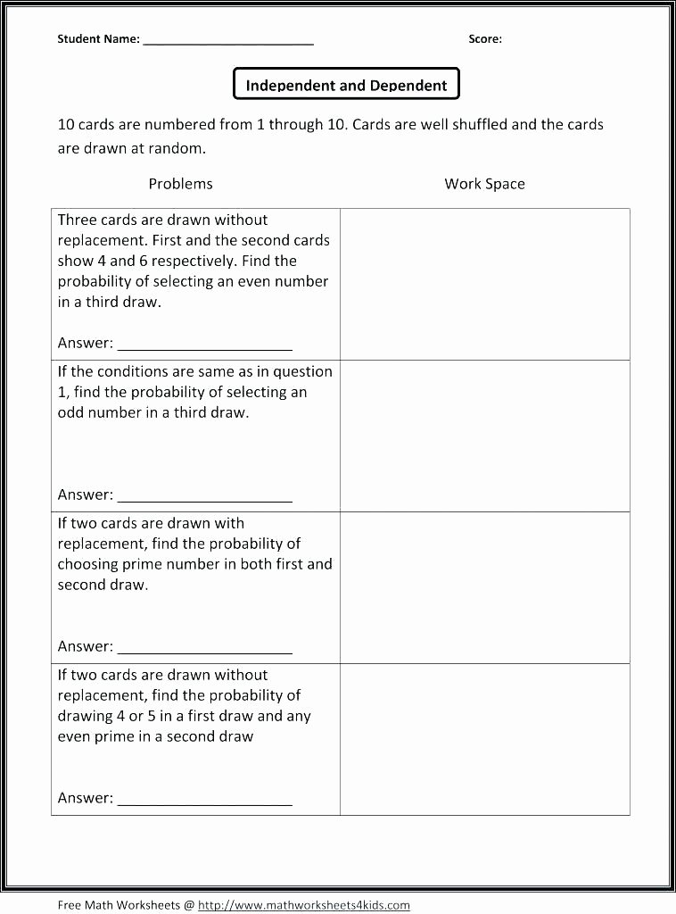 7th Grade Statistics Worksheets Probability Worksheets for Kids